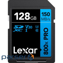 Карта пам'яті LEXAR SDXC High Performance 800x Pro 128GB UHS-I U3 V30 Class 10 (LSD0800P128G-BNNNG)