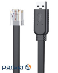 Кабель VEGGIEG V-U403, USB / RJ45, FTDI-TF 232 Chipset, консольний, Black, довжина 1.5м, Box