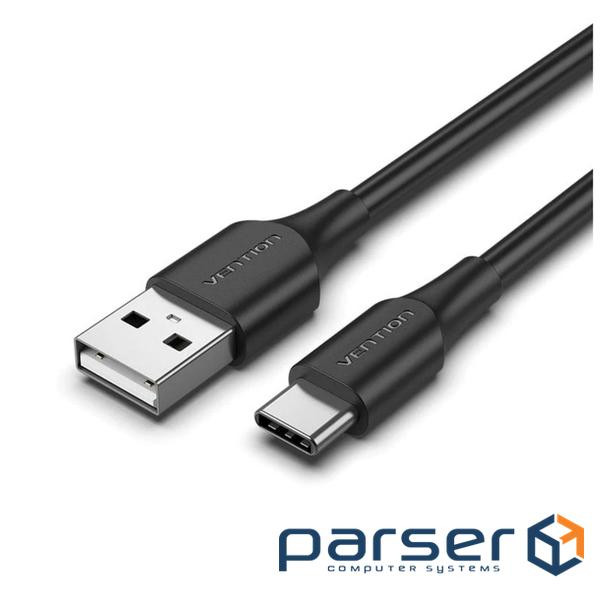 Дата кабель USB 2.0 AM to USB-C 2.0m 3A black Vention (CTHBH)