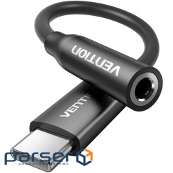 Перехідник USB-C to 3.5mm M black Vention (BIIBA)