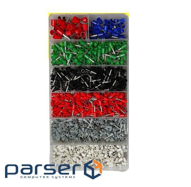 Набір клем / наконечників 1900шт (E0508w-500, E7508g-400, E1008r-350, E1508bl-300, E2508b (YT-39414) (E0508w-500, E7508g-400, E1008r-350, E1508bl-300, E2508b (YT-39414)