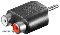 Перехідник Goobay аудіо Jack 3.5mm 3pin-RCAx2 M/F, адаптер Stereo Left/ Right Y-form (75.01.1604-1)