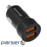 Зарядний пристрій Grand-X 1xUSB 2.4A car adapter black (CH-20B)