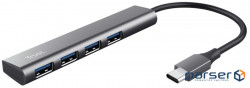 Мультипортовий адаптер Trust Halyx 4-Port USB-C Hub (24948)