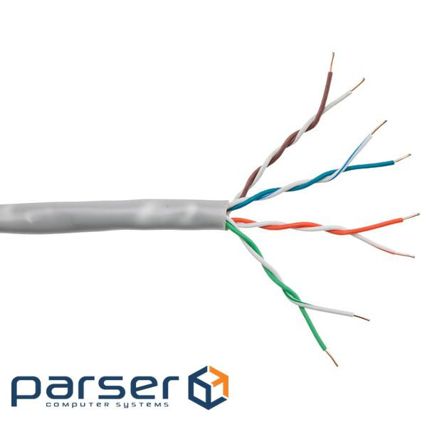 Кабель UTP, CCA, для внутрішньої прокладки, 4x2x0,48 мм, кат.5e, GTL, бухта 305 м (GTLUTP42485E305)