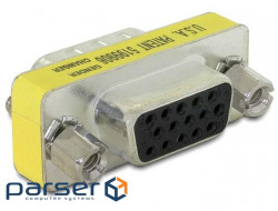 Monitor adapter Lucom VGA HD15 F/F, adapter 1:1 Nickel (62.09.8222-1)