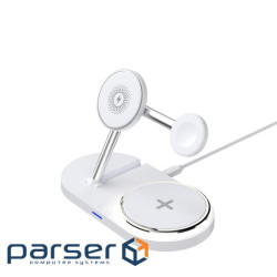 Зарядний пристрій Armorstandart Wireless Charging H101 3 in 1 Magnetic White (ARM78102)