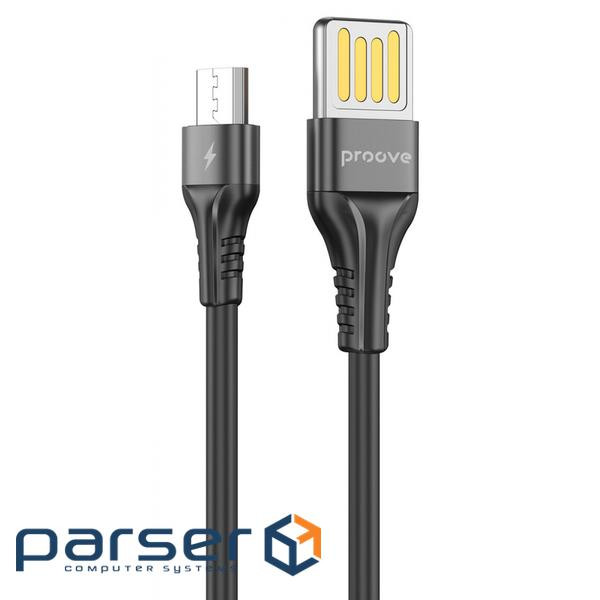 Кабель Proove Double Way Silicone Micro USB 2.4A (1m) black (CCDS20001301)