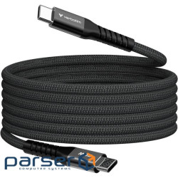 Магнітний кабель живлення та синхронізації Verbatim 60 Вт /USB-C-USB-C /120 см-чорний (31859)