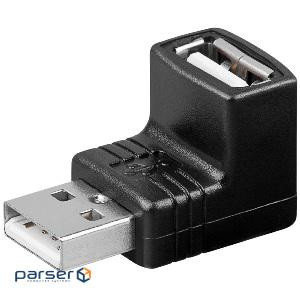 Перехідник обладнання Goobay USB2.0 A M/F,90йвверх адаптер Nickel (75.06.8920-1)