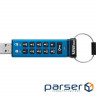 USB флеш накопичувач Kingston 128GB IronKey Keypad 200 AES-256 Encrypted Blue USB 3.2 (IKKP200/128GB)