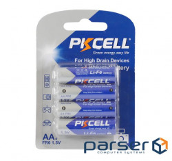 Батарейка AA (FR6), лужна, PKCELL Life, 4 шт , 1.5V, Blister (PC/FR6-4B)
