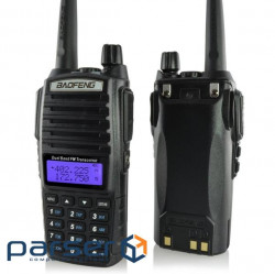 Baofeng BF-UV82 wireless walkie-talkie with display, FM radio, plastic case, frequency 400-470MHz, Blac