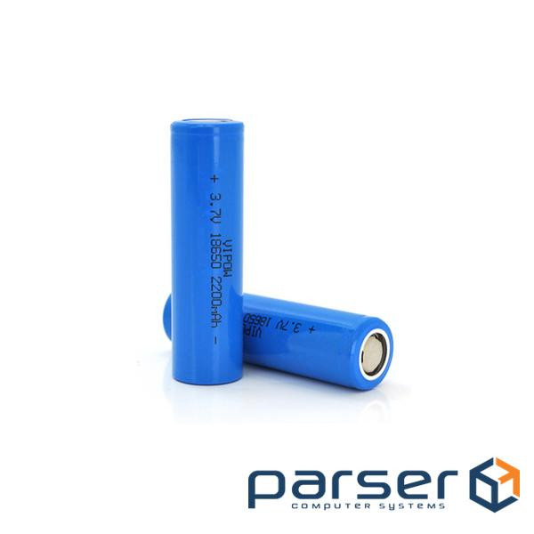 Акумулятор 18650 Li-Ion ICR18650 FlatTop, 2200mAh, 3.7V, Blue Vipow (ICR18650-2200mAhFT)