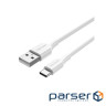 Дата кабель USB 2.0 AM to USB-C 1.0m 3A white Vention (CTHWF)