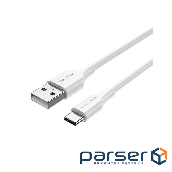 Дата кабель USB 2.0 AM to USB-C 1.0m 3A white Vention (CTHWF)