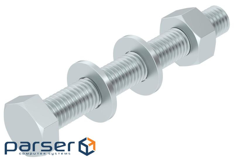 Шестигранний болт із шайбою, зазубреною шайбою та гайкою, М10х80мм OBO Bettermann 6418250