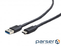 Cable Kingda USB 3.0 AM-Type-C male, 1.5 m, black (KDUSBC3002-1.5M)