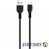 Cable HOCO X20 Flash USB-A to Type-C 1m Black (6957531068846)
