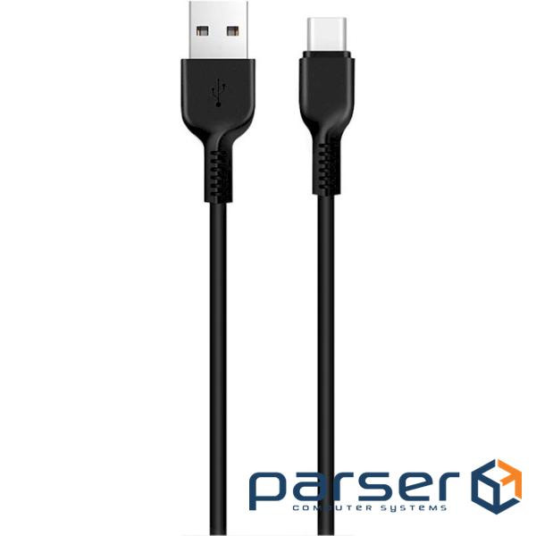 Cable HOCO X20 Flash USB-A to Type-C 1m Black (6957531068846)