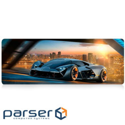 Коврик 300*700 тканинний Lamborghini з боковою прошивкою, товщина 2 мм, Black, Пакет (C42372)