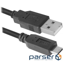 Date cable USB 2.0 AM to Type-C 1.0m USB09-03PRO black Defender (87492) (87492 black)