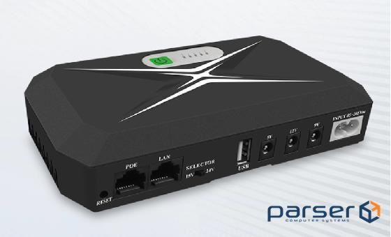 ДБЖ UPS-45W DCP-45W-17 для роутерів / комутаторів / PON / POE-430(15-24V), 5 / 9 / 12V, 17600мAh(8*2 Ah(8*2