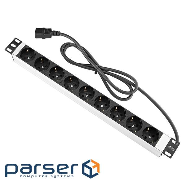 Пристрій розподілу електроживлення MIRSAN 19, 1U, блок 9хShuko, без вимикача, в (MR.PRZ1U9SC.C14PLG) (MR.PRZ1U9SC.C14PLG)