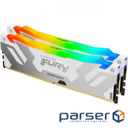Модуль пам'яті KINGSTON FURY Renegade RGB White/Silver DDR5 6400MHz 64GB Kit 2x32G (KF564C32RWAK2-64)