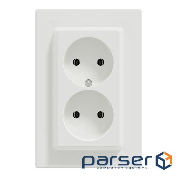 Розетка Schneider Electric ASFORA без заземлення подвійна біла (EPH9700121)