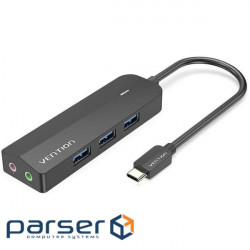 USB hub VENTION 6-in-1 USB-C to USB3.0x3/Micro-B Power Hub with External Stereo Sound Adapter (TGQBB