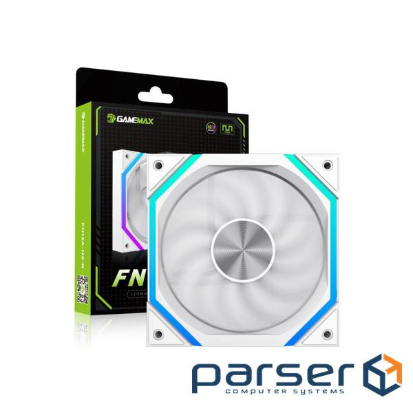 Кулер для корпусу 120 мм, 4pin(M/F)/3pin(M/F), ARGB, PWM, білий FN12A-N2-W GAMEMAX FN12A-N2-W