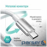 Дата кабель USB 2.0 AM to USB-C 1.0m 3A zinc alloy braided white ColorWay (CW-CBUC098-WT)