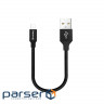 Дата кабель USB 2.0 AM to Lightning 0.25m black ColorWay (CW-CBUL048-BK)