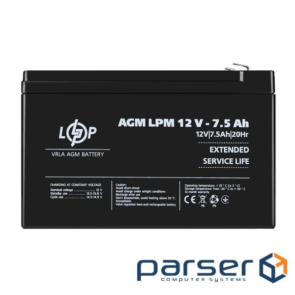Акумуляторна батарея LOGICPOWER LPM-GL 12 - 7.5 AH (12В, 7.5Ач) (3864)