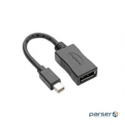 Keyspan Mini DisplayPort to DisplayPort Adapter, 4K 60 Hz, Black (M/F), 6 in. (P139-06N-DP4K6B)
