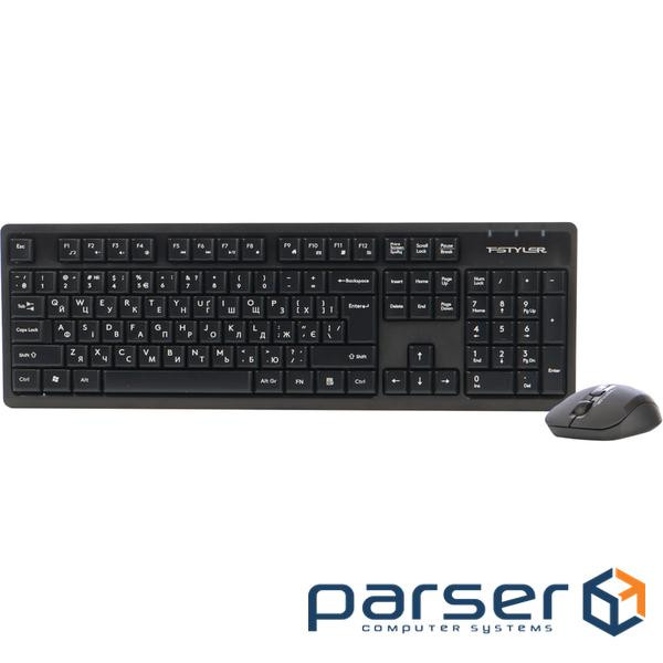 Комплект бездротовий, клавіатура з мишою A4Tech Fstyler FG1200S, колір чорний (FG1200S (Black))