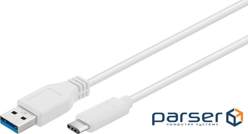 Кабель пристроїв USB Type-C-3.0A M/M 0.2m,(USB3.0) 3xS AWG28 D=4.0mm Cu,білий (75.06.7189-1) (75.06.7189-1)