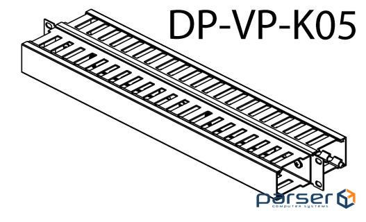 Гориз. кабелеутрім 1U, 2-стор, 40 * 60, криш (DP-VP-K05-H)