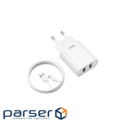 Сетевое зарядное устройство Remax Jane + кабель USB 2.0 to microUSB 1М Белый (RP-U35-M)