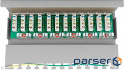 Network patch panel RJ45 STP6 1x12, Desktop Mini patch panel, gray (75.06.9306-2)