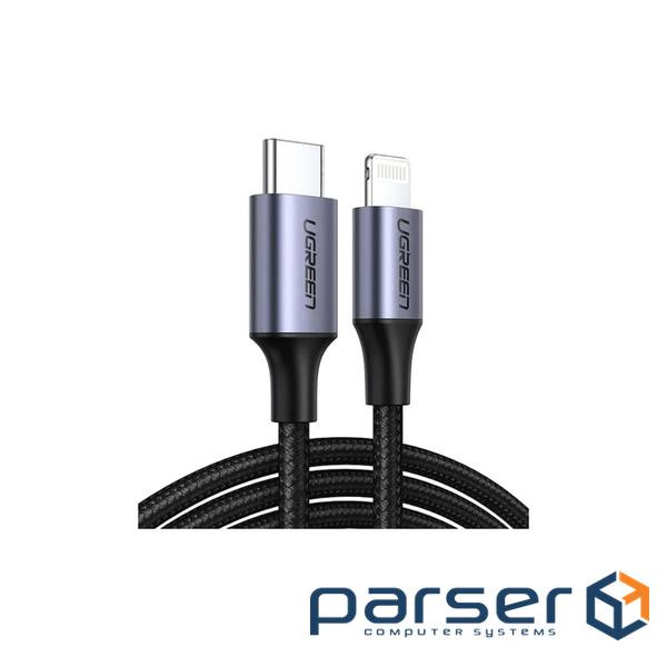 Дата кабель USB-C to Lightning 1.0m 3A 60W US304 black Ugreen (60759) (UGR-60759)