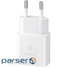 Зарядний пристрій Samsung USB-С 15W White + Cable USB-C 1m (EP-T1510XWEGEU)