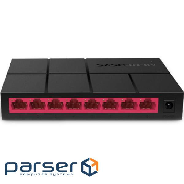 Network switch Cisco SG350X-48-K9-EU Тип - управляемый 3-го уровня, форм-фактор - в стойку, количество портов - 54, порты - SFP+, Gigabit Ethernet, комбинированный, возможность удаленного управления - управляемый, коммутационная способность - 176 Гбит/ с, размер таблицы МАС-адресов - 64000 Кб, корпус - Металический, 48x10/ 100/ 1000TX, 2хSFP+ Mercusys MS108G
