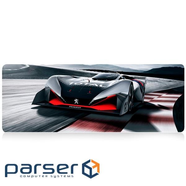 Коврик 300*700 тканинний Peugeot з боковою прошивкою, товщина 2 мм, Black, Пакет (C30372)