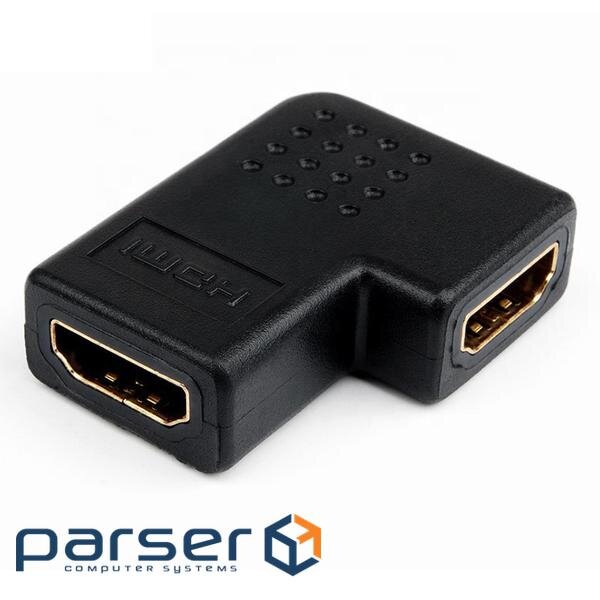 Перехідник моніторний Lucom HDMI F/F (адаптер),90вліво/вправо v2.0 Gold (62.09.8227-1)