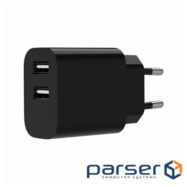 Мережеве ЗУ Gembird TA-UC-2A12-01-BK