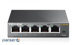 Network switch Cisco SG350X-48-K9-EU Тип - управляемый 3-го уровня, форм-фактор - в стойку, количество портов - 54, порты - SFP+, Gigabit Ethernet, комбинированный, возможность удаленного управления - управляемый, коммутационная способность - 176 Гбит/ с, размер таблицы МАС-адресов - 64000 Кб, корпус - Металический, 48x10/ 100/ 1000TX, 2хSFP+ TP-Link TL-SG105E