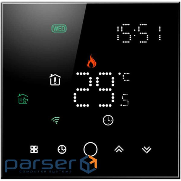 TUYA Wi-Fi Programmable Thermostat, Black HS082062