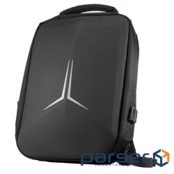 Laptop backpack 16'' Okade S2252, Black, nylon, protective plastic insert, exit (S2252.16BK)